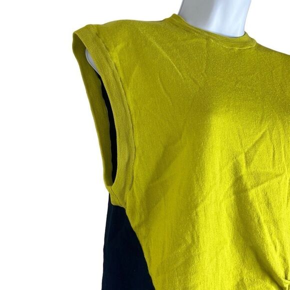 Nina Ricci Green Black Colorblock Knot Detail Wool Top Small Workwear Luxury - Picture 3 of 10